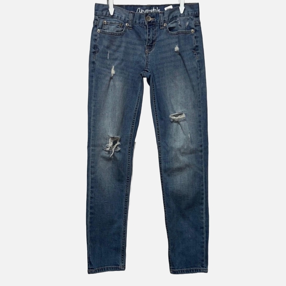 Aeropostale Distressed Boyfriend Jeans Size 000 - Picture 2 of 15